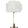 Bordslampor-Mauro Ferretti Largo Bordslampa Kullfjäder 50cm Vit/Guld
