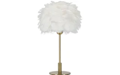 Bordslampor-Mauro Ferretti Largo Bordslampa Kullfjäder 50cm Vit/Guld
