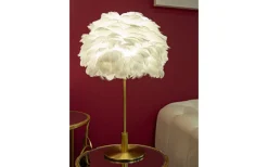 Bordslampor-Mauro Ferretti Largo Bordslampa Kullfjäder 50cm Vit/Guld