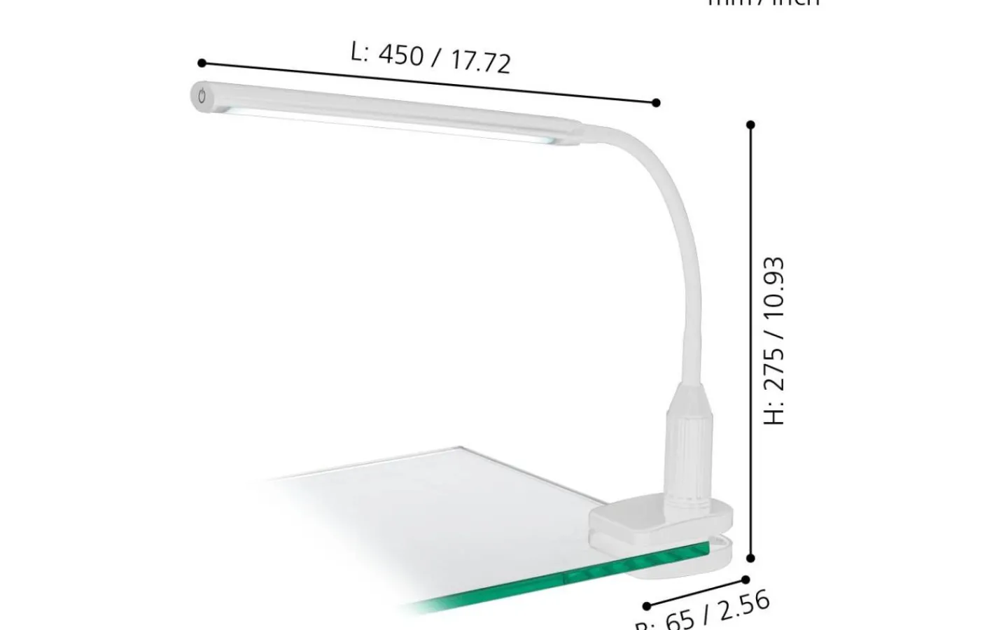 Klämlampor < Eglo Laroa Klämspot 3-Steg DIM LED 4000K 4,5W Vit