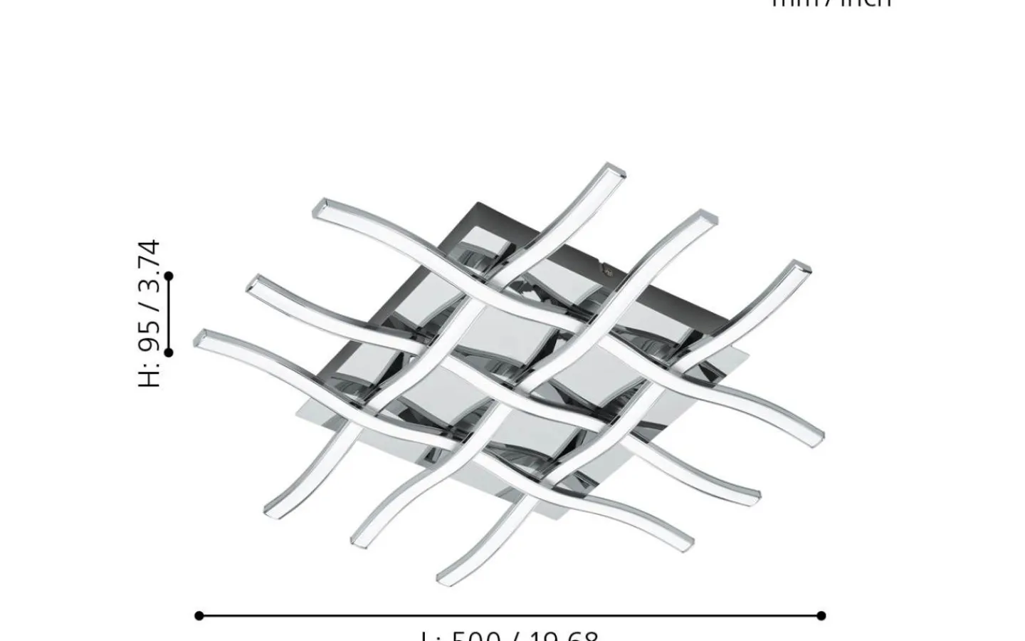 Plafonder < Eglo Lasana Plafond 50cm LED 3000K 36W Krom