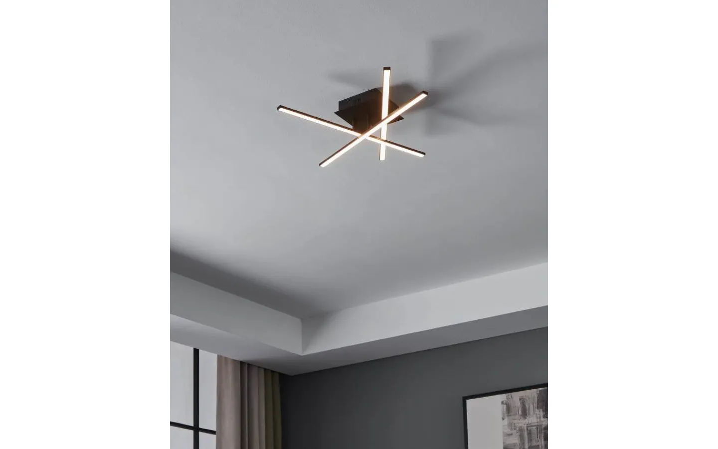 Plafonder-Eglo Lasana Plafond 50cm LED 3000K 10,5W Svart
