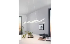 Avlånga Taklampor-Eglo Lasana Taklampa 100cm LED 3x12W 3000K Krom/Vit