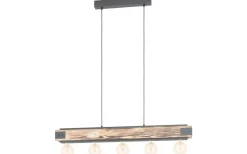 Avlånga Taklampor < Eglo Layham Taklampa 96cm 5L Trä/Svart