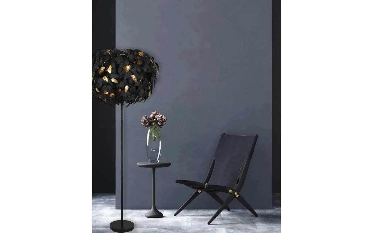 Golvlampor-Reality Leavy Golvlampa 3xE14 mattsvart
