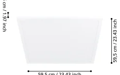 Plafonder-Eglo Led Plafond 59,5cm LED 4000K 35W Vit