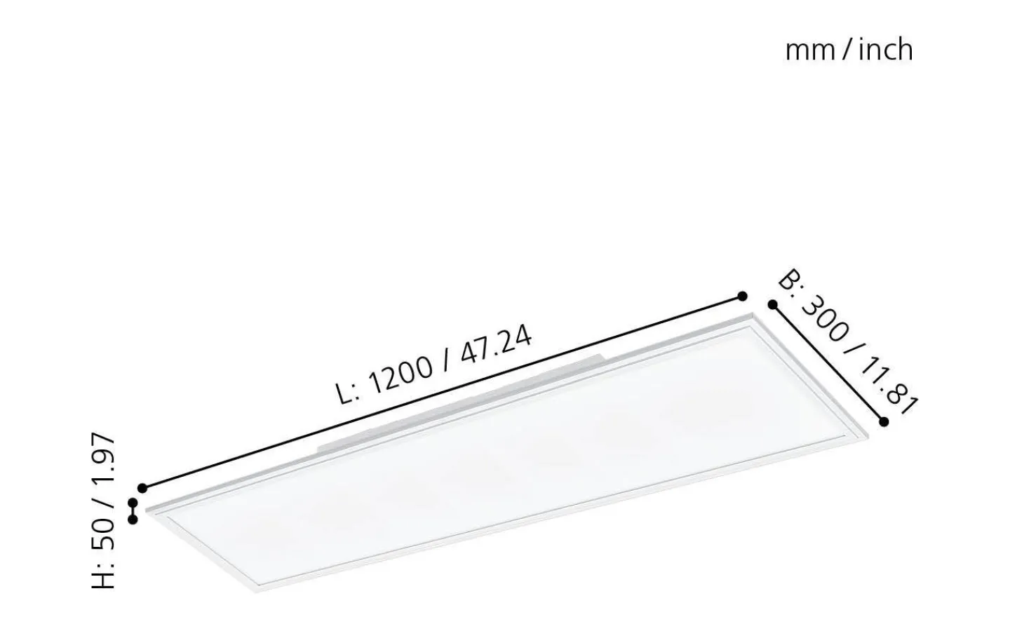 Plafonder < Eglo Led Plafond 120cm LED 4000K 33W Vit