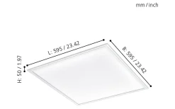 Plafonder-Eglo Led Plafond 59,5cm LED 4000K 33W Vit