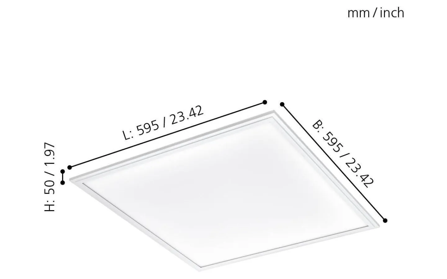 Plafonder-Eglo Led Plafond 59,5cm LED 4000K 33W Vit