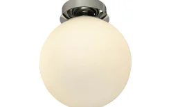 Badrumslampor Tak-Aneta Lido Plafond 20cm Krom/Opalvit IP23