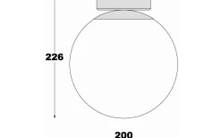 Badrumslampor Tak-Aneta Lido Plafond 20cm Svart/Opalvit IP23