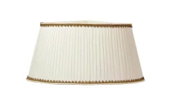 Plisserade Lampskärmar-ArmaturHantverk Linnea Lampskärm med 10mm Rörfäste Ø50cm Beige