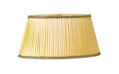 Plisserade Lampskärmar|Ovala Lampskärmar-ArmaturHantverk Linnea Oval Lampskärm med 10mm Rörfäste 50cm Gul