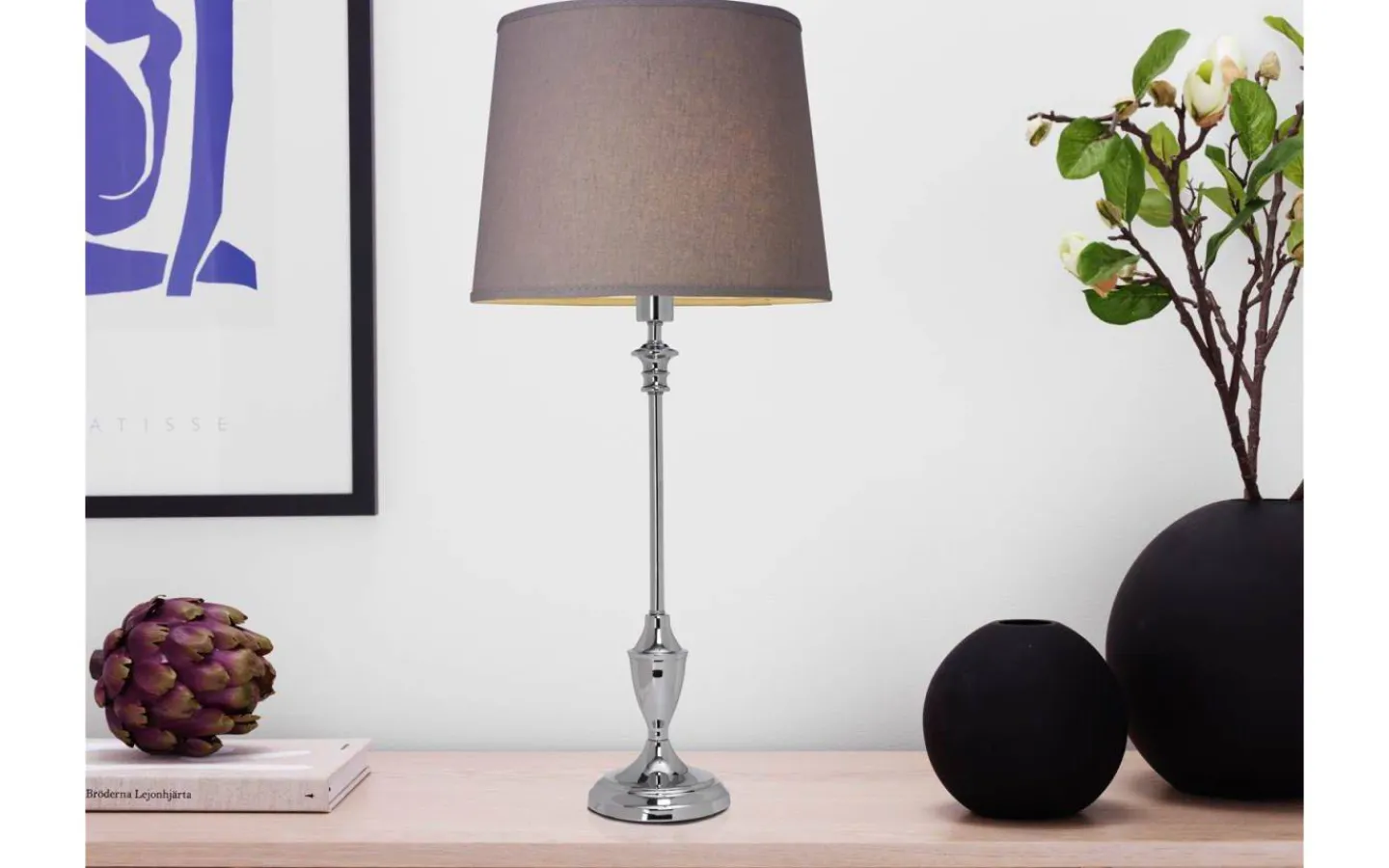 Enfärgade Runda Lampskärmar < Cottex Linne Lampskärm Ø30cm Grå