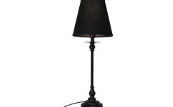 Enfärgade Runda Lampskärmar-Cottex Linne Lampskärm Ø17cm Svart