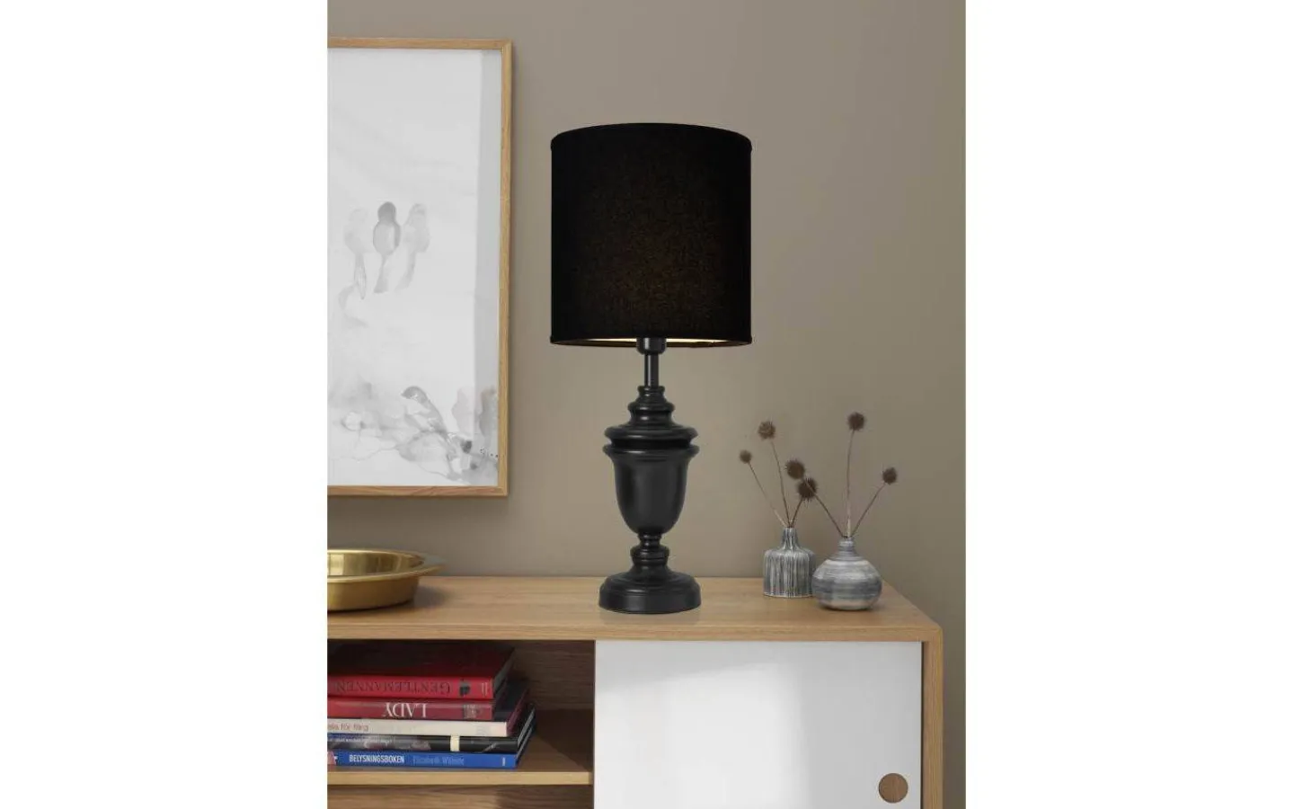 Cylinder Lampskärmar < Cottex Linne Lampskärm Cylinder Ø25cm Svart