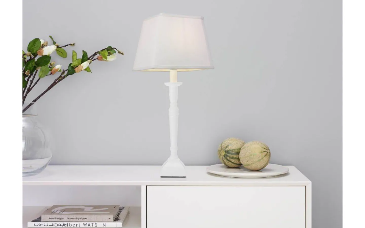 Rektangulära Lampskärmar-Cottex Linne Lampskärm Rektangulär 23,5cm Vit