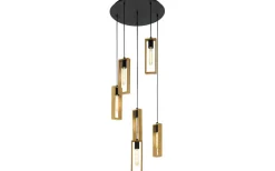 Stora Taklampor Ø50-69 Cm-Eglo Littleton Taklampa 50cm 6L Svart/Brun