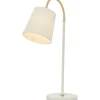 Skrivbordslampor-Aneta Ljusdal Bordslampa 49cm Vit/Matt Mässing