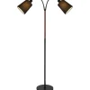 Vardagsrum|Golvläslampor < Aneta Ljusdal Golvlampa 140cm 2L Svart/Valnöt Ink. Lampskärmar