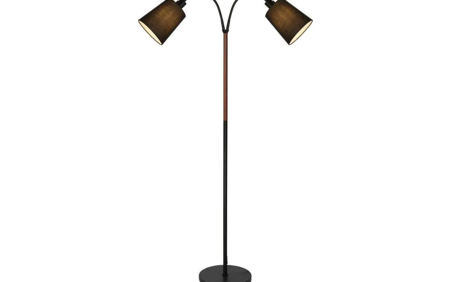 Vardagsrum|Golvläslampor < Aneta Ljusdal Golvlampa 140cm 2L Svart/Valnöt Ink. Lampskärmar