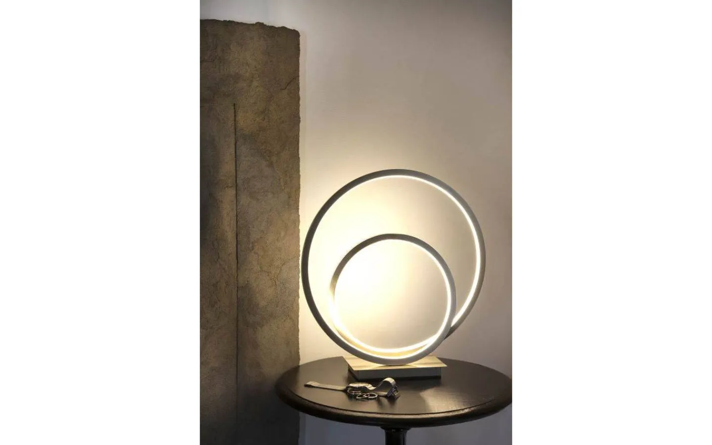Vardagsrum|Bordslampor-Aneta Loop Bordslampa 37cm 3-steg DIM LED 14W 3000K Stål