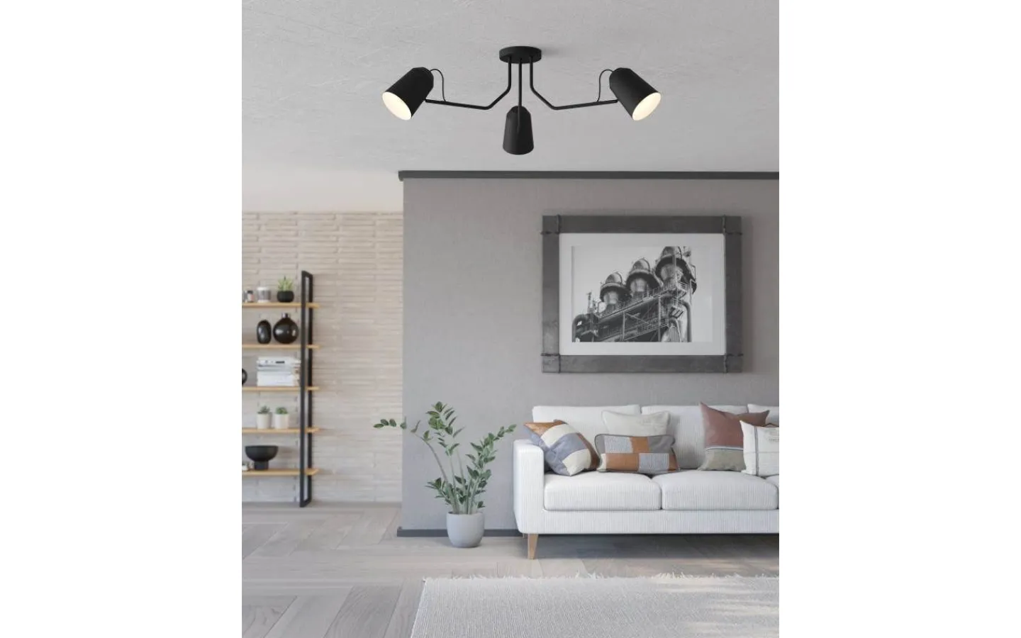 Plafonder-Eglo Loreto Plafond 114,5cm Svart