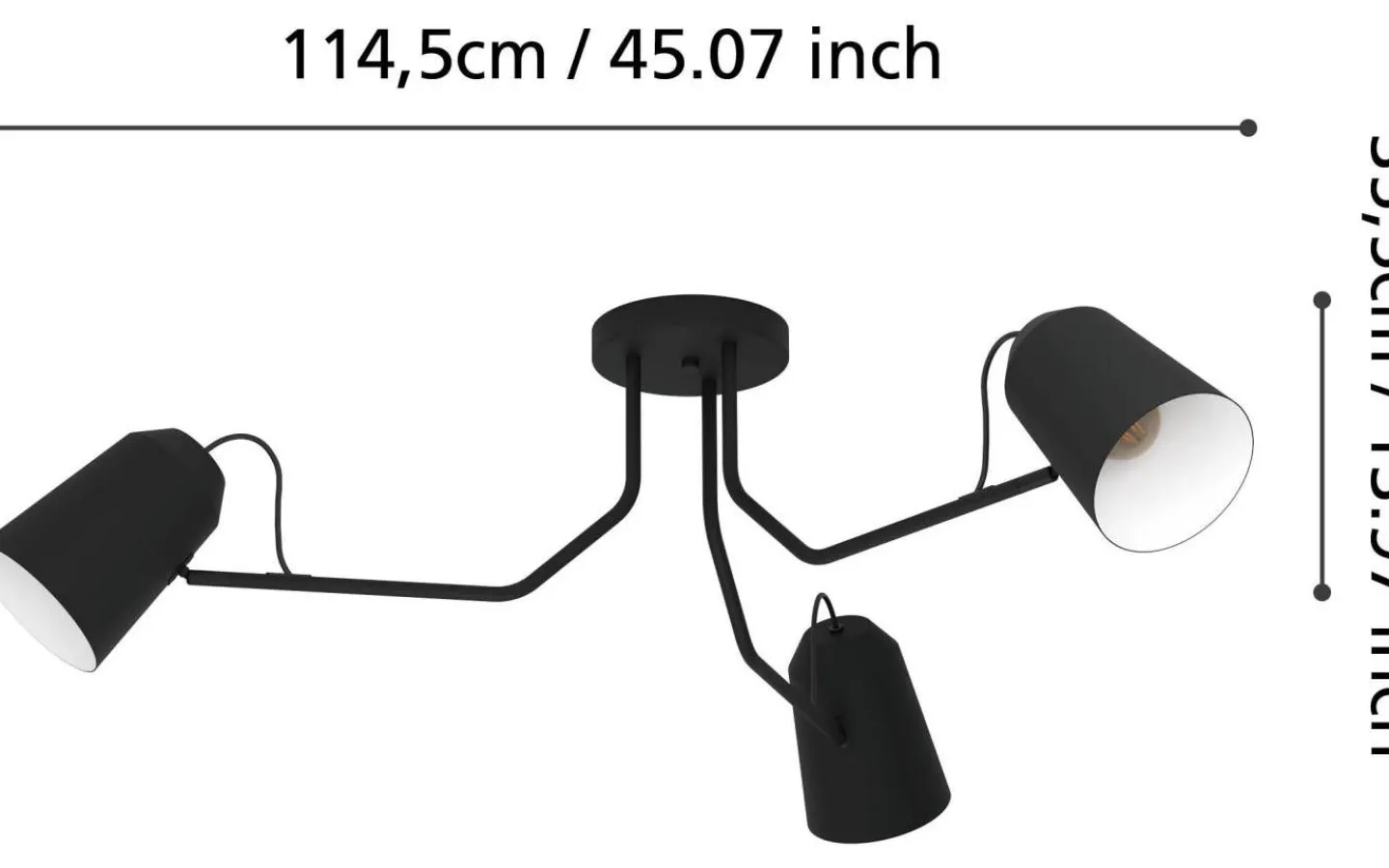 Plafonder-Eglo Loreto Plafond 114,5cm Svart