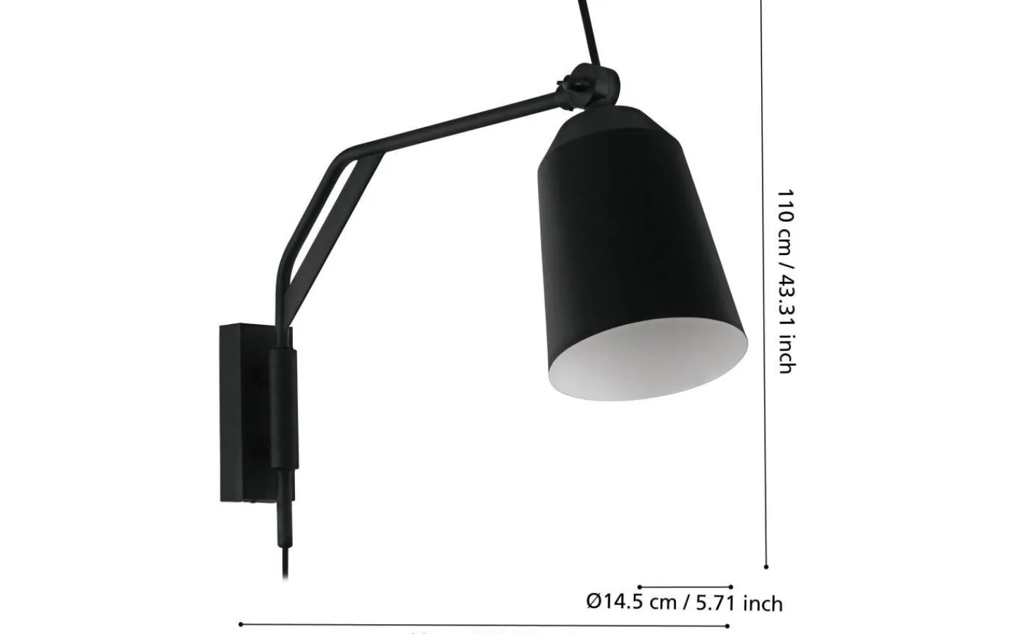 Läslampor < Eglo Loreto Vägglampa Svart