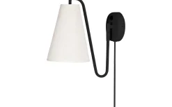 Lampetter < Globen Lighting Lou Vägglampa Vit Bouclé/Svart