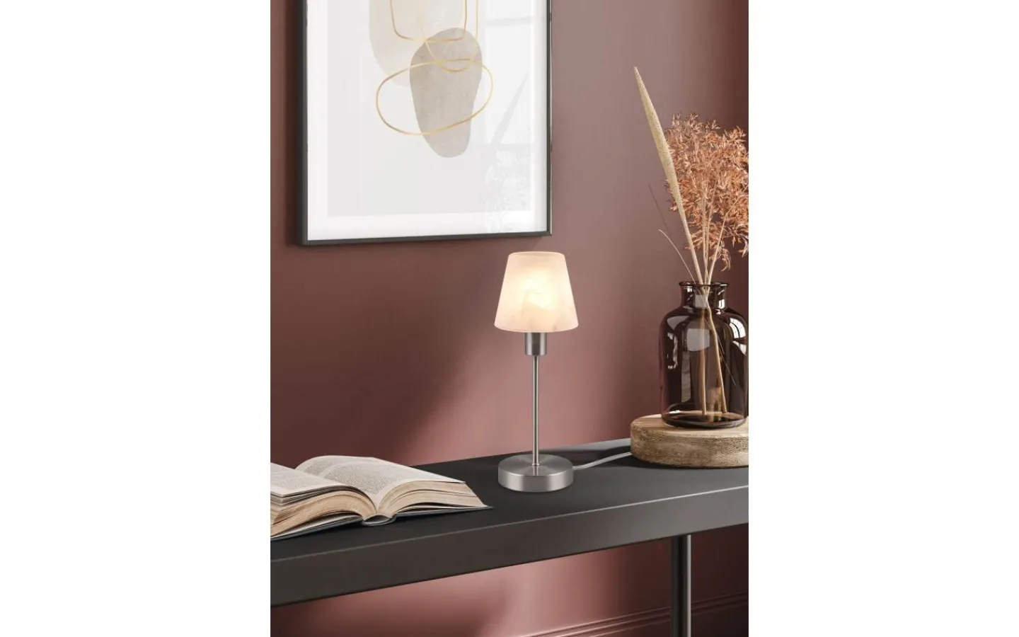 Bordslampor-Trio Lighting Luis II Bordslampa E14 borstat stål