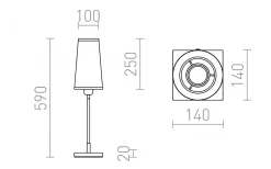 Vardagsrum|Sovrum < Rendl Lulu Bordslampa 59cm Svart/Krom