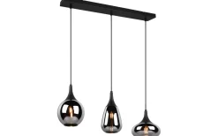 Avlånga Taklampor-Trio Lighting Lumina Takpendel 3-delad E14 mattsvart
