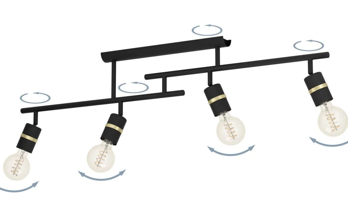 Plafonder-Eglo Lurone Plafond 100cm Svart