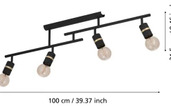 Plafonder-Eglo Lurone Plafond 100cm Svart