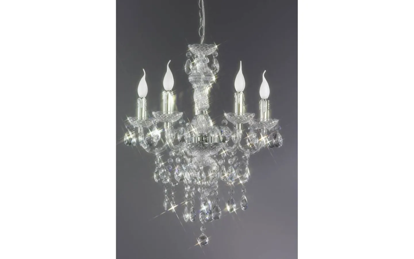 Kristallkronor-Reality Luster Kristallkrona 52cm 5-delad E14 transparent