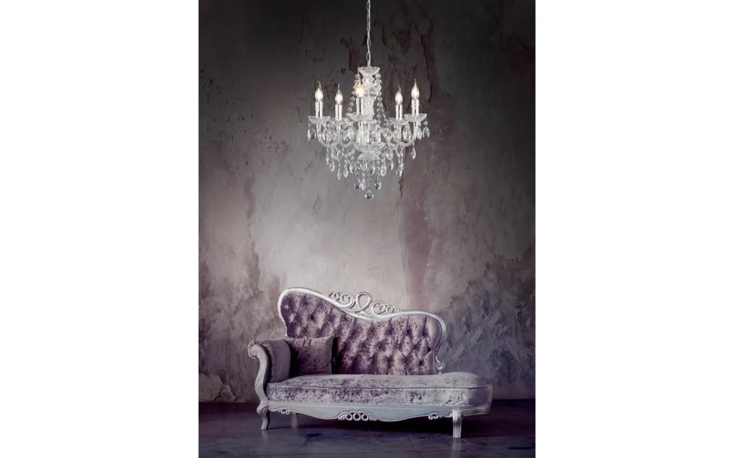 Kristallkronor-Reality Luster Kristallkrona 52cm 5-delad E14 transparent