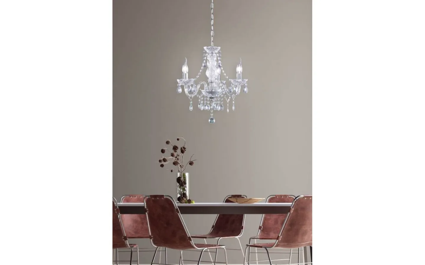 Kristallkronor < Reality Luster Kristallkrona 46cm 3-delad E14 transparent