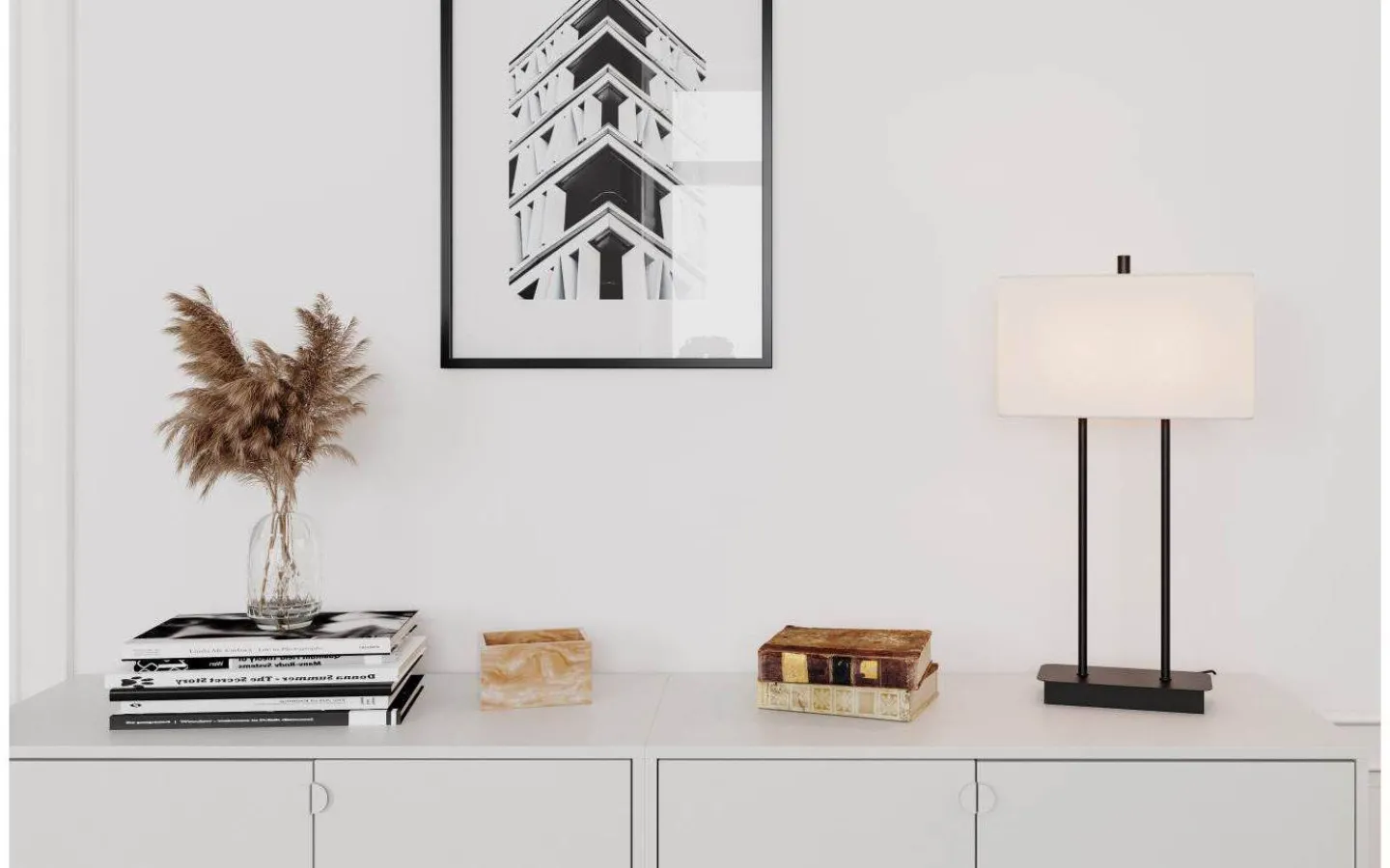 Bordslampor-By Rydens Luton Bordslampa 56cm Svart/Vit