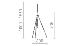 Golvfötter < Rendl Luton Golvfot 156cm Svart/Mässing