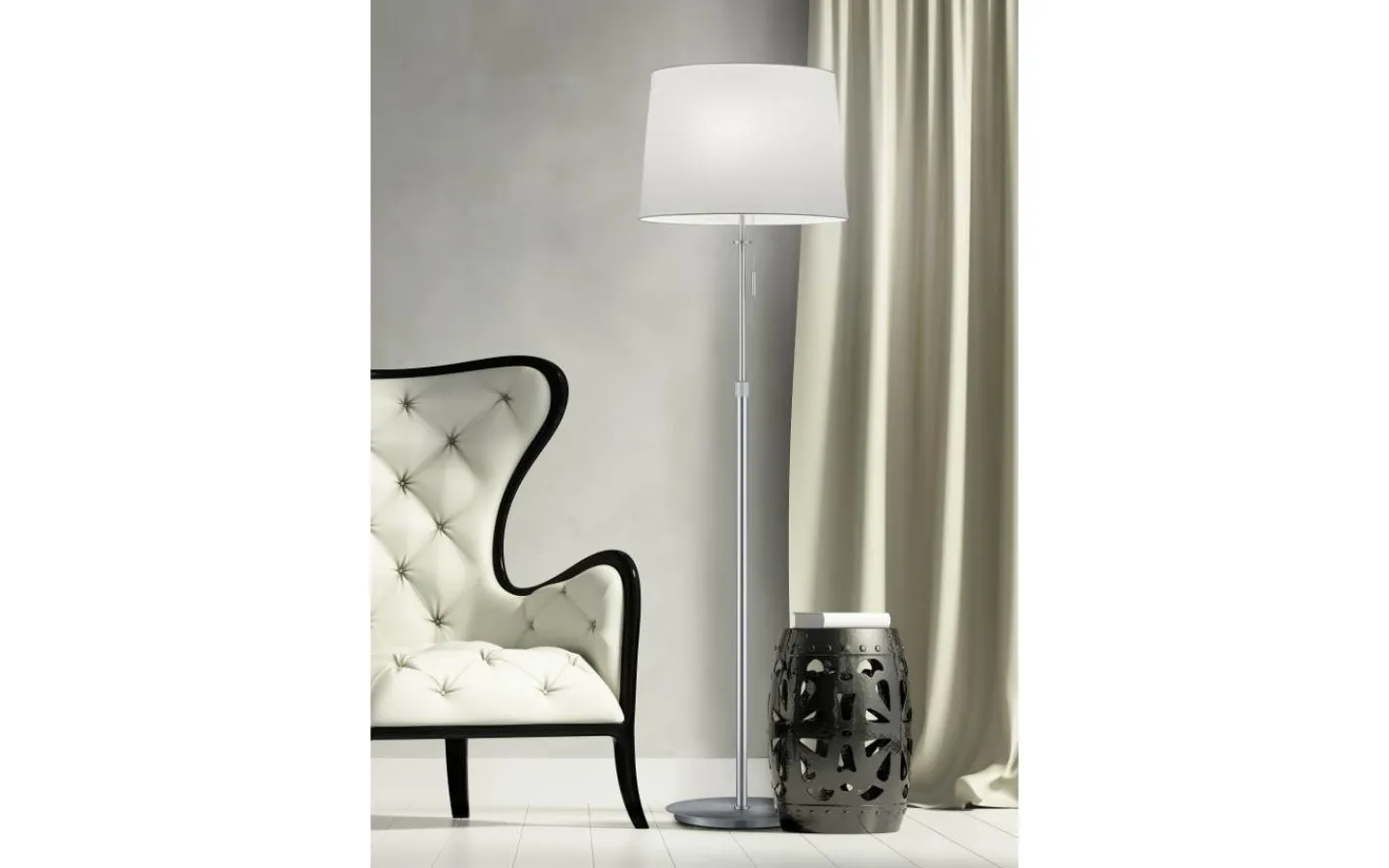 Golvlampor < Trio Lighting Lyon Golvlampa 3xE27 borstat stål
