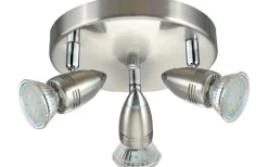 Runda Takspotlights|Takspot Med 3 Lampor-Eglo Magnum Takspotlight 18cm GU10 LED 3000K 3x2,8W Nickel