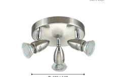 Runda Takspotlights|Takspot Med 3 Lampor-Eglo Magnum Takspotlight 18cm GU10 LED 3000K 3x2,8W Nickel