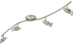 Avlånga Takspotlights|Takspot Med Minst 4 Lampor < Eglo Magnum Takspotlight 65cm GU10 LED 3000K 4x2,8W Nickel