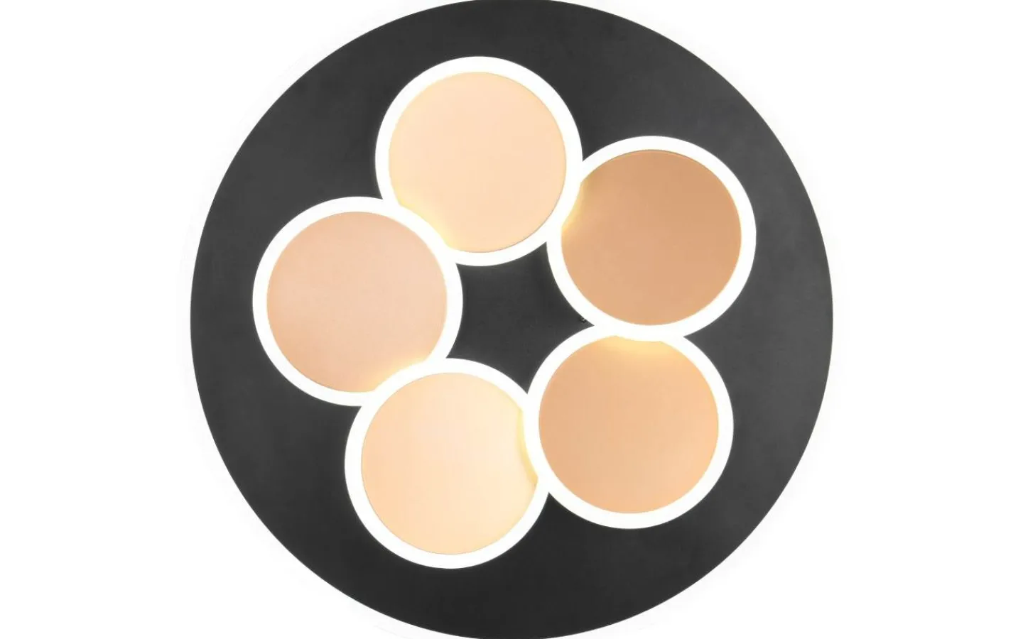 Plafonder-Trio Lighting Mandala Plafond LED matt svart/guld