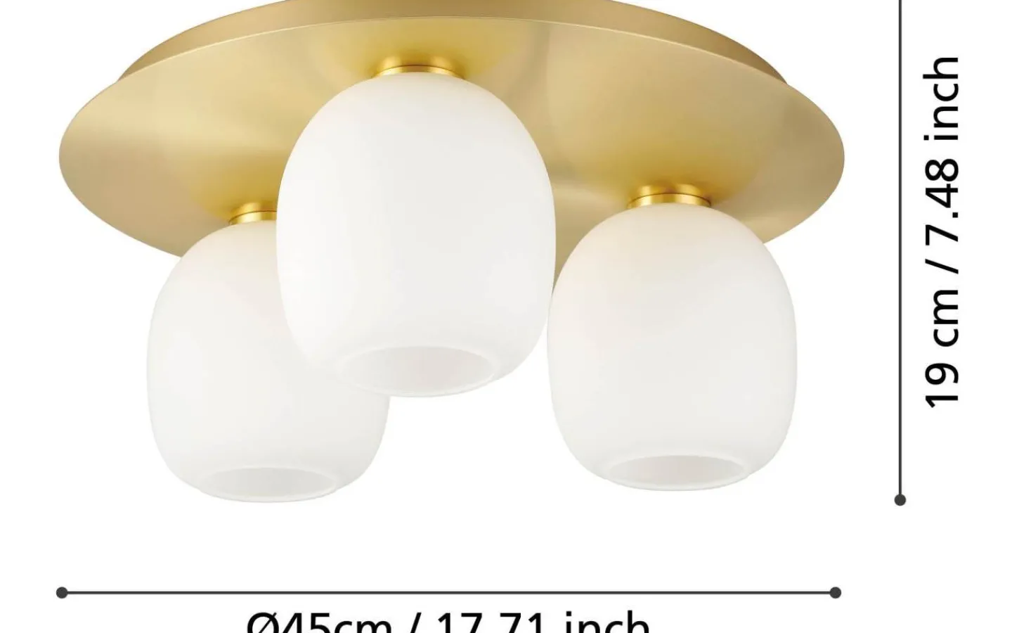 Plafonder < Eglo Manzanares Plafond 45cm Guld/Vit