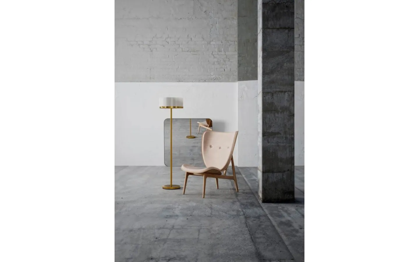 Golvlampor-By Rydens Marcel Golvlampa 150cm Mässing/Vit