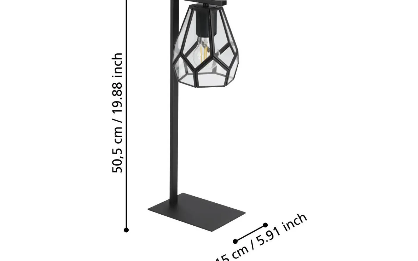 Bordslampor-Eglo Mardyke Bordslampa 51cm Svart