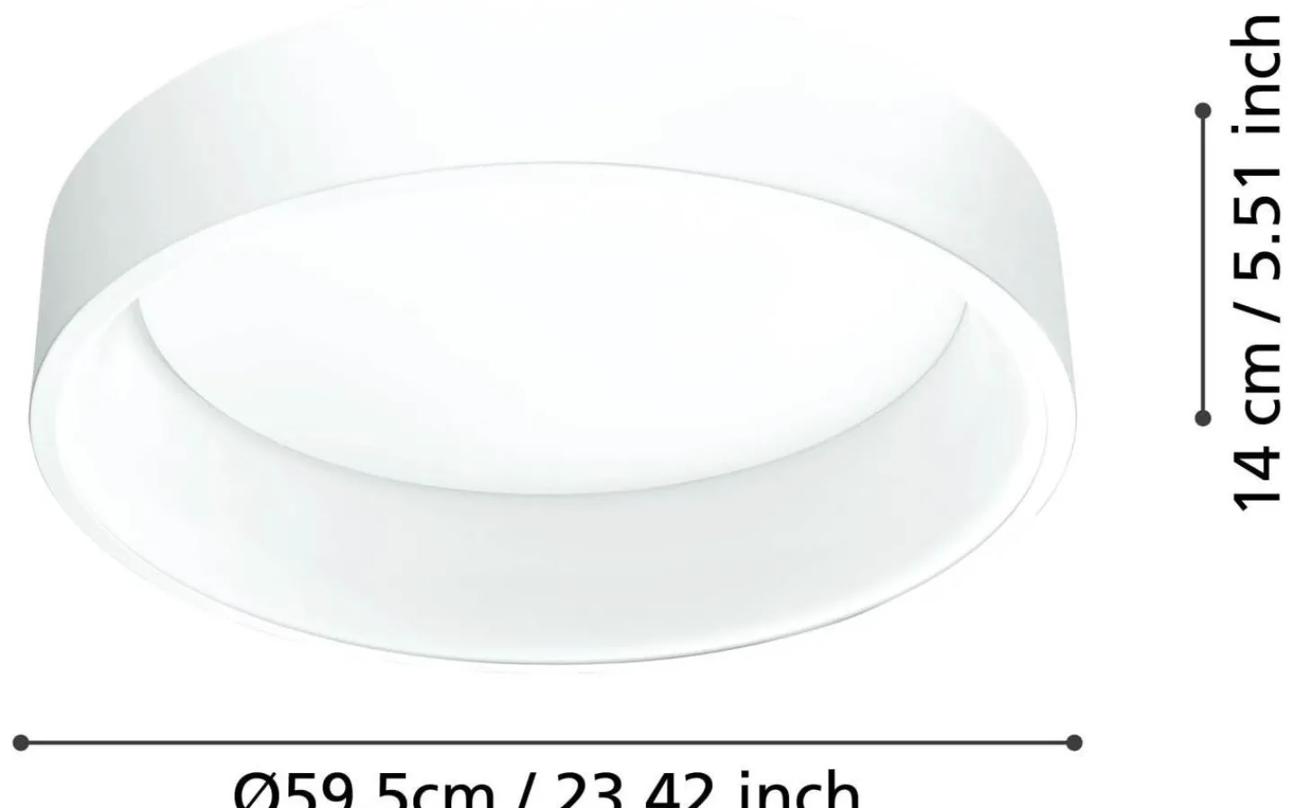 Plafonder-Eglo Marghera Plafond 59,5cm LED 3000K 35W Vit