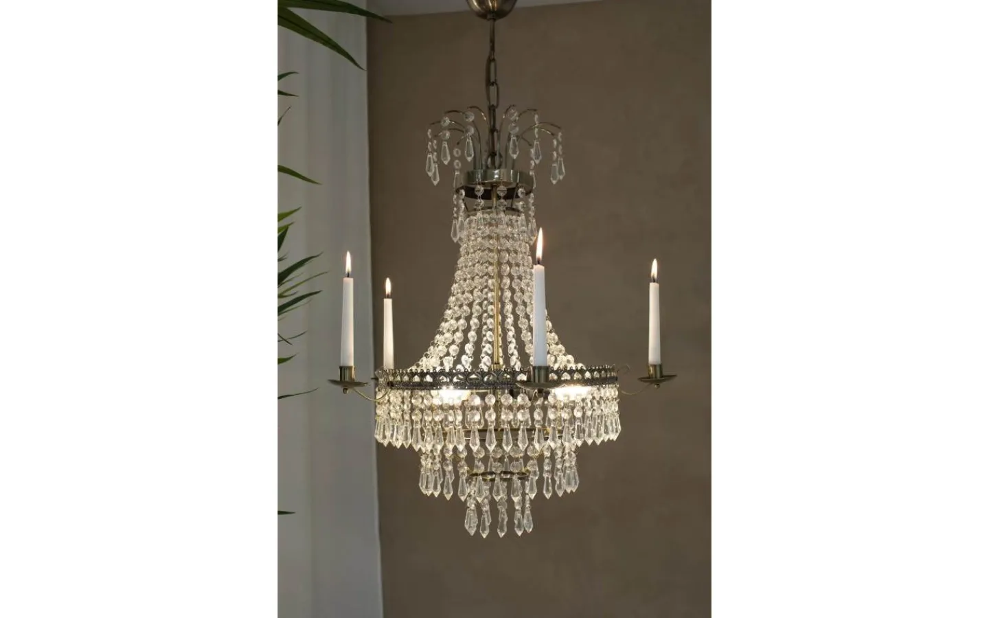 Kristallkronor-Markslojd Marielund Kristallkrona Antik 50 cm 3xE14